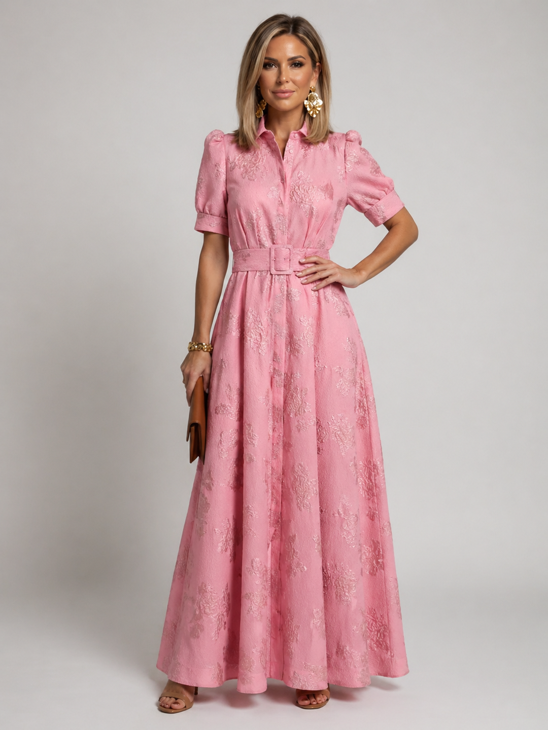 Stella & Grace™ | Belted Floral Maxi Dress