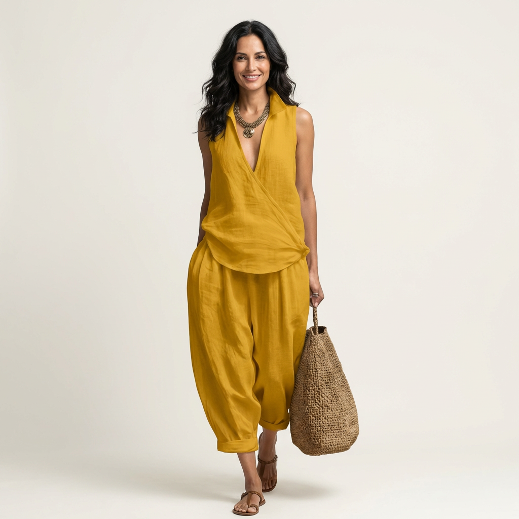 Twiila | Wrap-Top & Wide-Leg Set