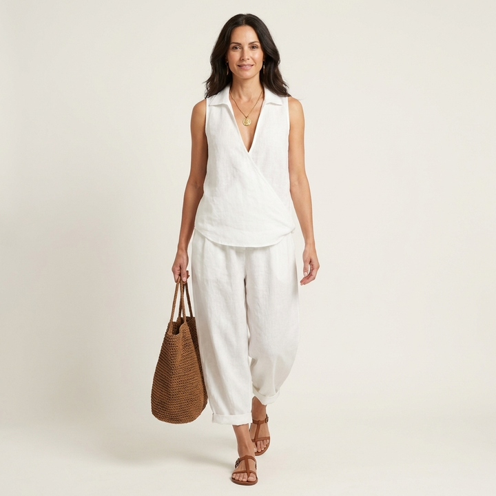 Twiila | Wrap-Top & Wide-Leg Set