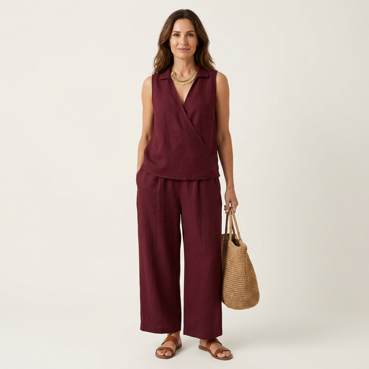 Twiila | Wrap-Top & Wide-Leg Set
