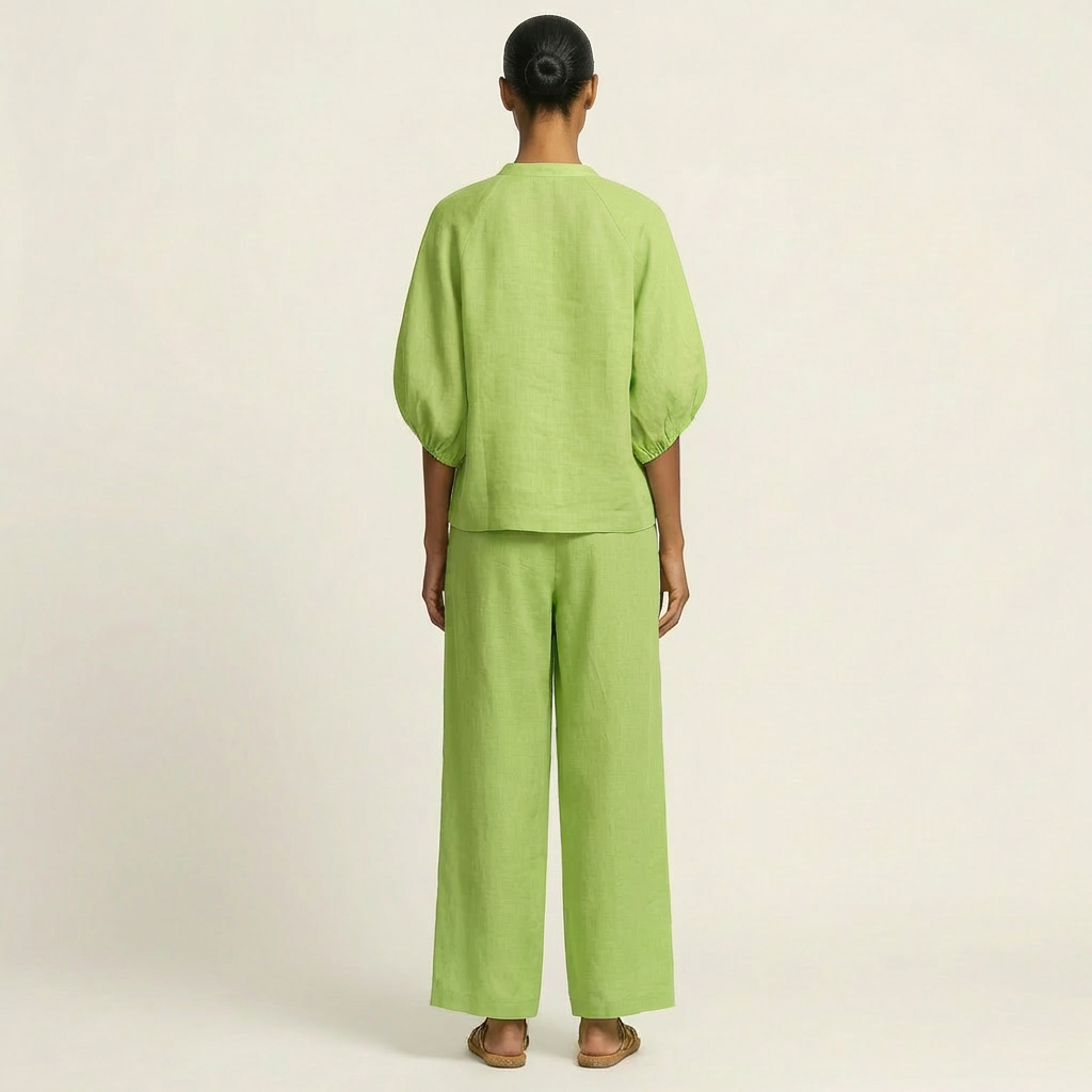 Marlowe | Zipper-Front Puff Sleeve Set