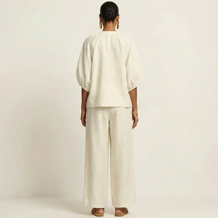 Marlowe | Zipper-Front Puff Sleeve Set