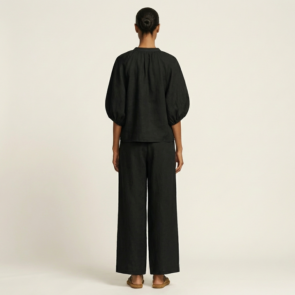 Marlowe | Zipper-Front Puff Sleeve Set