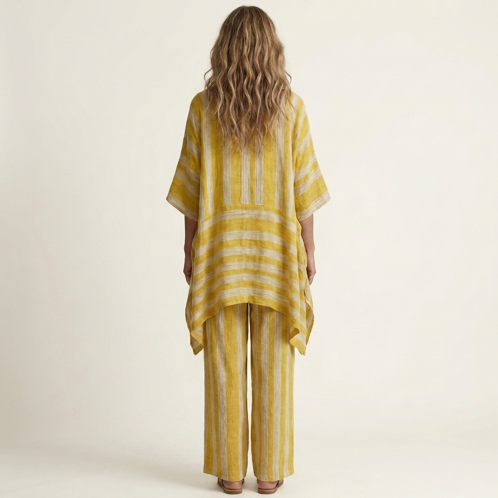 Kiara | Two-Piece Striped Cotton-Linen Set